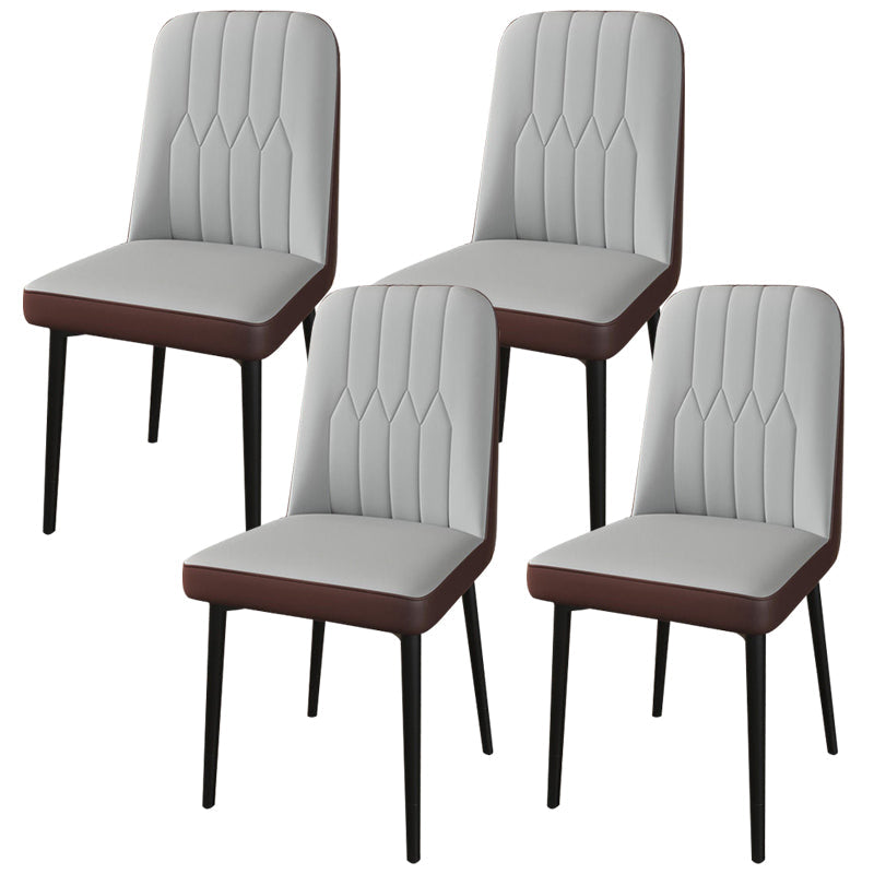 PU Leather Dining Chairs Parsons Armless Side Chair for Restaurant Gray Coffee 4 Piece Set Black Clearhalo 'Dining Chairs' 'Dining Tables & Seating' 'dining_chair' 'furn' 'furn_dining_chair' 'Furniture' 'Kitchen & Dining Furniture' 6751375