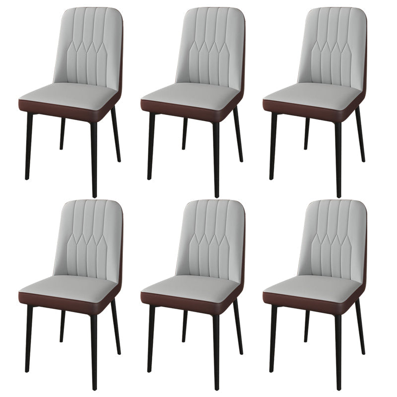 PU Leather Dining Chairs Parsons Armless Side Chair for Restaurant Gray Coffee 6 Piece Set Black Clearhalo 'Dining Chairs' 'Dining Tables & Seating' 'dining_chair' 'furn' 'furn_dining_chair' 'Furniture' 'Kitchen & Dining Furniture' 6751376