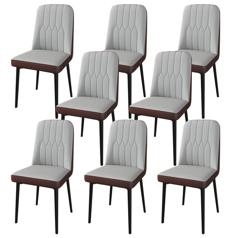 PU Leather Dining Chairs Parsons Armless Side Chair for Restaurant Gray Coffee 8 Piece Set Black Clearhalo 'Dining Chairs' 'Dining Tables & Seating' 'dining_chair' 'furn' 'furn_dining_chair' 'Furniture' 'Kitchen & Dining Furniture' 6751377