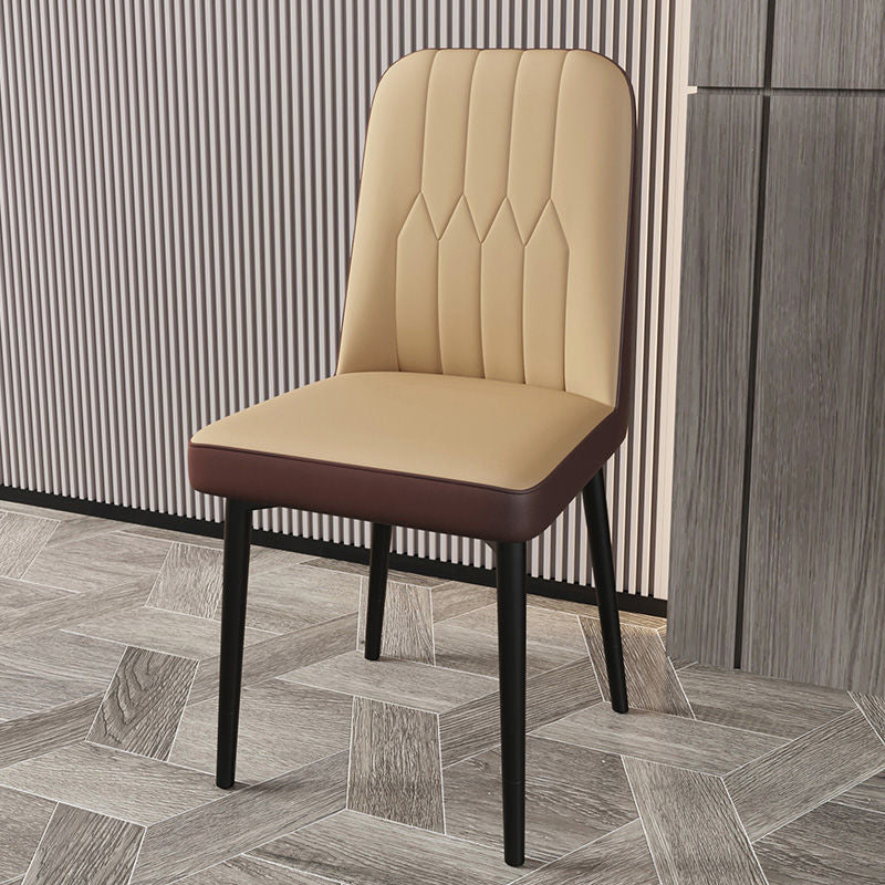 PU Leather Dining Chairs Parsons Armless Side Chair for Restaurant Beige Coffee 1 Piece Black Clearhalo 'Dining Chairs' 'Dining Tables & Seating' 'dining_chair' 'furn' 'furn_dining_chair' 'Furniture' 'Kitchen & Dining Furniture' 6751393