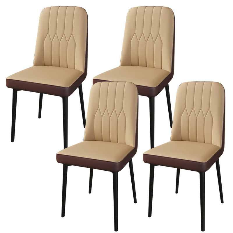 PU Leather Dining Chairs Parsons Armless Side Chair for Restaurant Beige Coffee 4 Piece Set Black Clearhalo 'Dining Chairs' 'Dining Tables & Seating' 'dining_chair' 'furn' 'furn_dining_chair' 'Furniture' 'Kitchen & Dining Furniture' 6751395