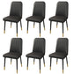 PU Leather Dining Chairs Parsons Armless Side Chair for Restaurant Black 6 Piece Set Brass Gold Clearhalo 'Dining Chairs' 'Dining Tables & Seating' 'dining_chair' 'furn' 'furn_dining_chair' 'Furniture' 'Kitchen & Dining Furniture' 6751411