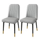 PU Leather Dining Chairs Parsons Armless Side Chair for Restaurant Grey 2 Piece Set Brass Gold Clearhalo 'Dining Chairs' 'Dining Tables & Seating' 'dining_chair' 'furn' 'furn_dining_chair' 'Furniture' 'Kitchen & Dining Furniture' 6751414