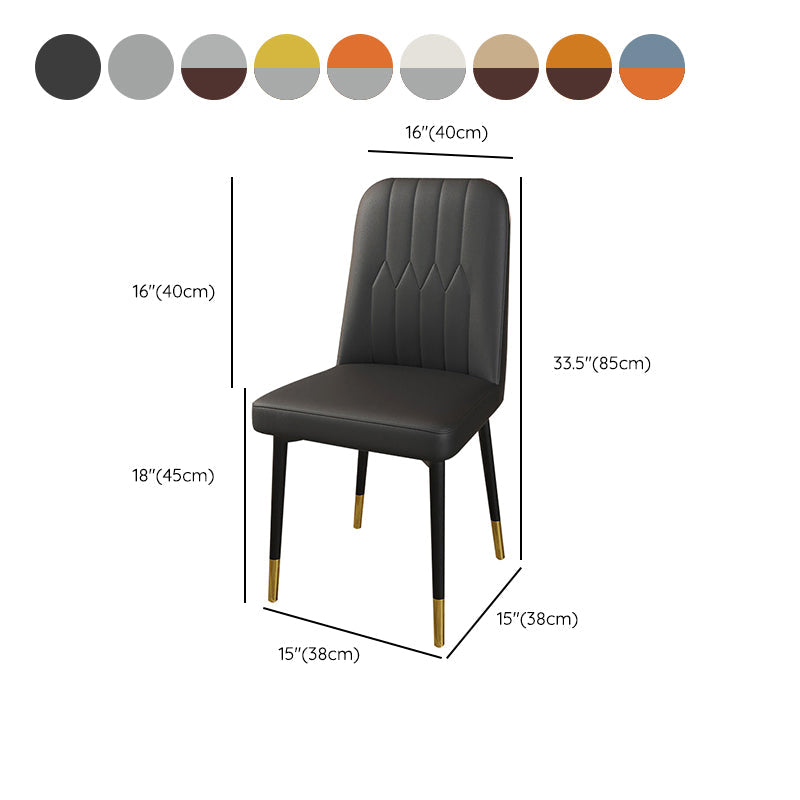 PU Leather Dining Chairs Parsons Armless Side Chair for Restaurant Clearhalo 'Dining Chairs' 'Dining Tables & Seating' 'dining_chair' 'furn' 'furn_dining_chair' 'Furniture' 'Kitchen & Dining Furniture' 6751454