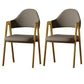 Glam Style Arm Chair 19.3" Wide Open Back Dining Side Chair Set Grey 2 Piece Set Clearhalo 'Dining Chairs' 'Dining Tables & Seating' 'dining_chair' 'furn' 'furn_dining_chair' 'Furniture' 'Kitchen & Dining Furniture' 6751458