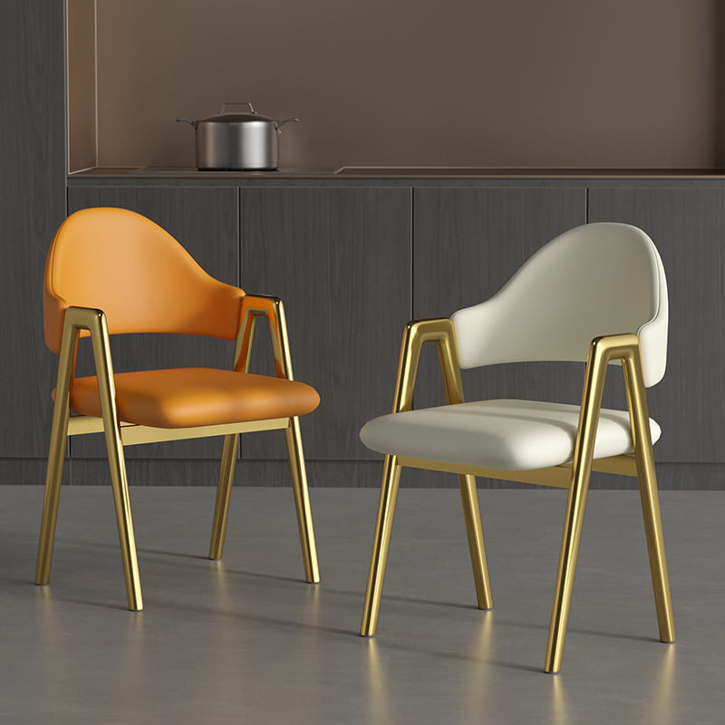 Glam Style Arm Chair 19.3" Wide Open Back Dining Side Chair Set Clearhalo 'Dining Chairs' 'Dining Tables & Seating' 'dining_chair' 'furn' 'furn_dining_chair' 'Furniture' 'Kitchen & Dining Furniture' 6751459