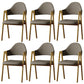 Glam Style Arm Chair 19.3" Wide Open Back Dining Side Chair Set Grey 6 Piece Set Clearhalo 'Dining Chairs' 'Dining Tables & Seating' 'dining_chair' 'furn' 'furn_dining_chair' 'Furniture' 'Kitchen & Dining Furniture' 6751462