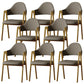 Glam Style Arm Chair 19.3" Wide Open Back Dining Side Chair Set Grey 8 Piece Set Clearhalo 'Dining Chairs' 'Dining Tables & Seating' 'dining_chair' 'furn' 'furn_dining_chair' 'Furniture' 'Kitchen & Dining Furniture' 6751464
