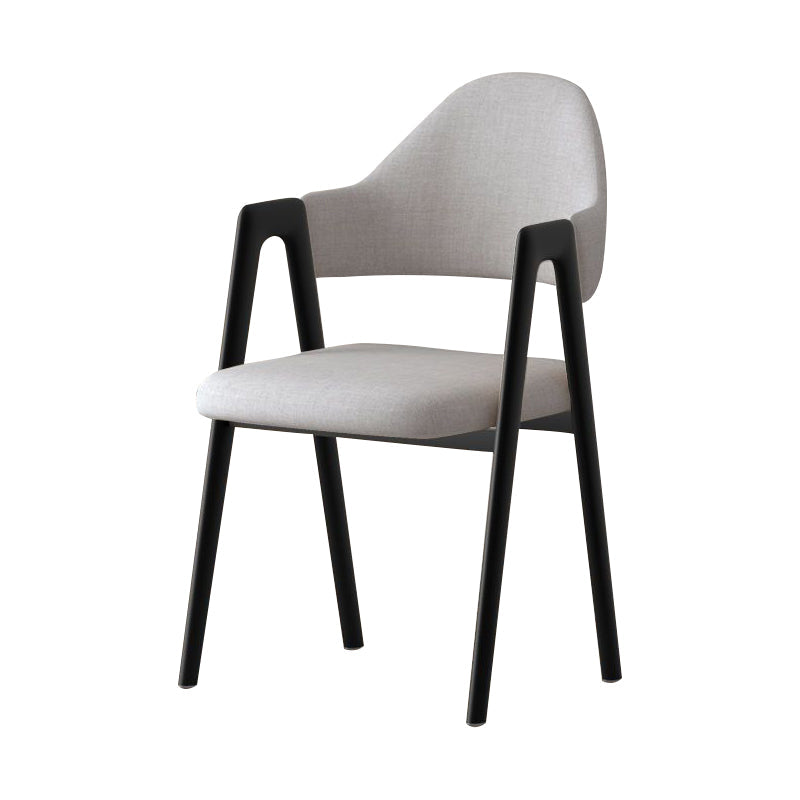 Glam Style Arm Chair 19.3" Wide Open Back Dining Side Chair Set Light Gray 1 Piece Clearhalo 'Dining Chairs' 'Dining Tables & Seating' 'dining_chair' 'furn' 'furn_dining_chair' 'Furniture' 'Kitchen & Dining Furniture' 6751466