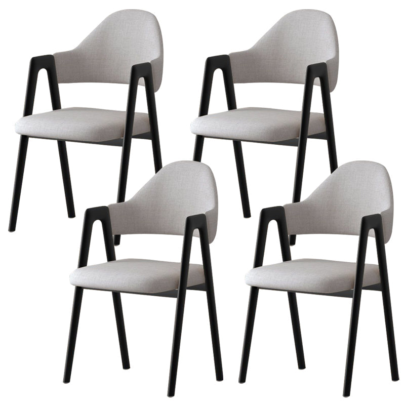 Glam Style Arm Chair 19.3" Wide Open Back Dining Side Chair Set Light Gray 4 Piece Set Clearhalo 'Dining Chairs' 'Dining Tables & Seating' 'dining_chair' 'furn' 'furn_dining_chair' 'Furniture' 'Kitchen & Dining Furniture' 6751470