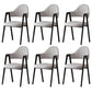 Glam Style Arm Chair 19.3" Wide Open Back Dining Side Chair Set Light Gray 6 Piece Set Clearhalo 'Dining Chairs' 'Dining Tables & Seating' 'dining_chair' 'furn' 'furn_dining_chair' 'Furniture' 'Kitchen & Dining Furniture' 6751471