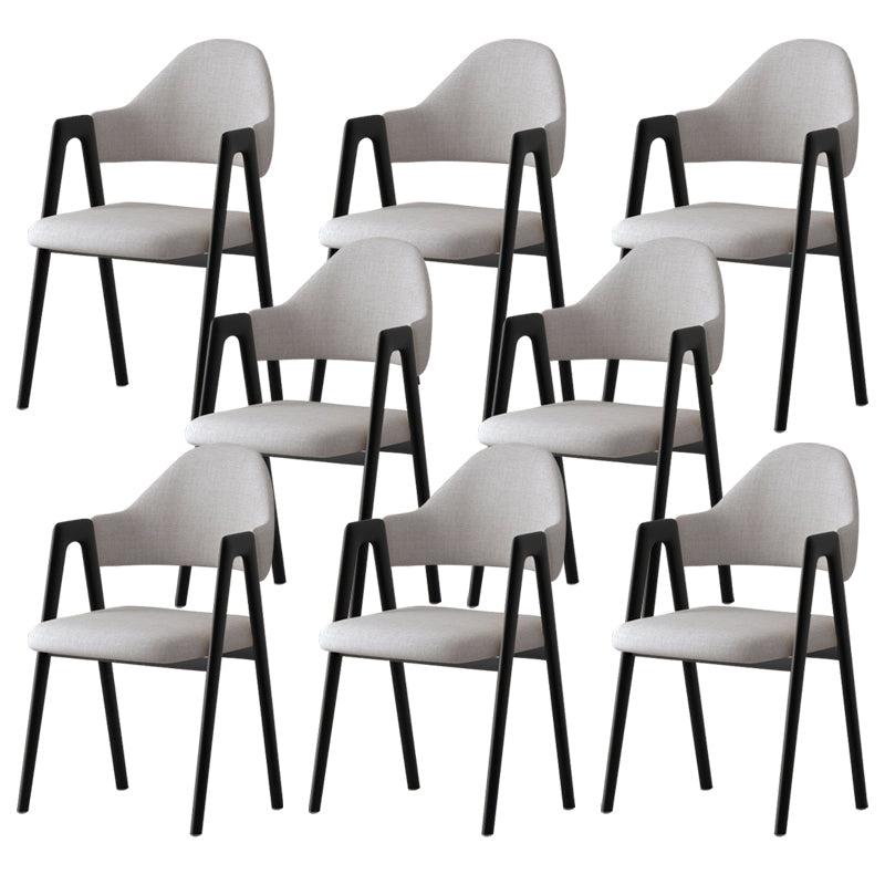 Glam Style Arm Chair 19.3" Wide Open Back Dining Side Chair Set Light Gray 8 Piece Set Clearhalo 'Dining Chairs' 'Dining Tables & Seating' 'dining_chair' 'furn' 'furn_dining_chair' 'Furniture' 'Kitchen & Dining Furniture' 6751473
