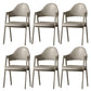 Glam Style Arm Chair 19.3" Wide Open Back Dining Side Chair Set Silver 6 Piece Set Clearhalo 'Dining Chairs' 'Dining Tables & Seating' 'dining_chair' 'furn' 'furn_dining_chair' 'Furniture' 'Kitchen & Dining Furniture' 6751477