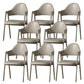 Glam Style Arm Chair 19.3" Wide Open Back Dining Side Chair Set Silver 8 Piece Set Clearhalo 'Dining Chairs' 'Dining Tables & Seating' 'dining_chair' 'furn' 'furn_dining_chair' 'Furniture' 'Kitchen & Dining Furniture' 6751478