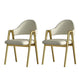 Glam Style Arm Chair 19.3" Wide Open Back Dining Side Chair Set White 2 Piece Set Clearhalo 'Dining Chairs' 'Dining Tables & Seating' 'dining_chair' 'furn' 'furn_dining_chair' 'Furniture' 'Kitchen & Dining Furniture' 6751480