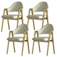Glam Style Arm Chair 19.3" Wide Open Back Dining Side Chair Set White 4 Piece Set Clearhalo 'Dining Chairs' 'Dining Tables & Seating' 'dining_chair' 'furn' 'furn_dining_chair' 'Furniture' 'Kitchen & Dining Furniture' 6751481