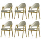 Glam Style Arm Chair 19.3" Wide Open Back Dining Side Chair Set White 6 Piece Set Clearhalo 'Dining Chairs' 'Dining Tables & Seating' 'dining_chair' 'furn' 'furn_dining_chair' 'Furniture' 'Kitchen & Dining Furniture' 6751482