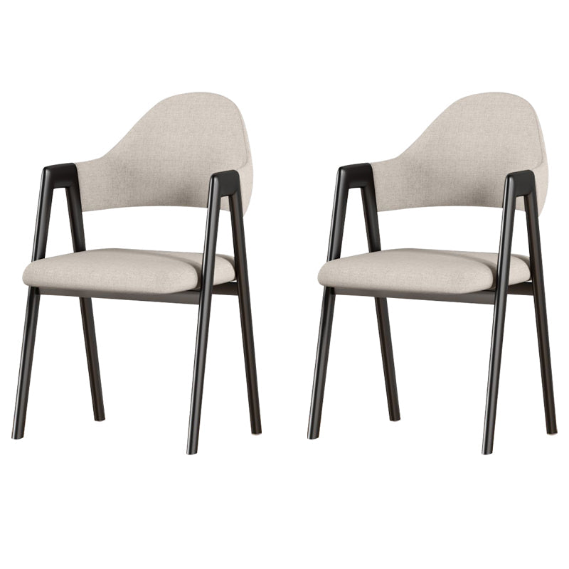 Glam Style Arm Chair 19.3" Wide Open Back Dining Side Chair Set Gray-White 2 Piece Set Clearhalo 'Dining Chairs' 'Dining Tables & Seating' 'dining_chair' 'furn' 'furn_dining_chair' 'Furniture' 'Kitchen & Dining Furniture' 6751485
