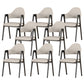 Glam Style Arm Chair 19.3" Wide Open Back Dining Side Chair Set Gray-White 8 Piece Set Clearhalo 'Dining Chairs' 'Dining Tables & Seating' 'dining_chair' 'furn' 'furn_dining_chair' 'Furniture' 'Kitchen & Dining Furniture' 6751488