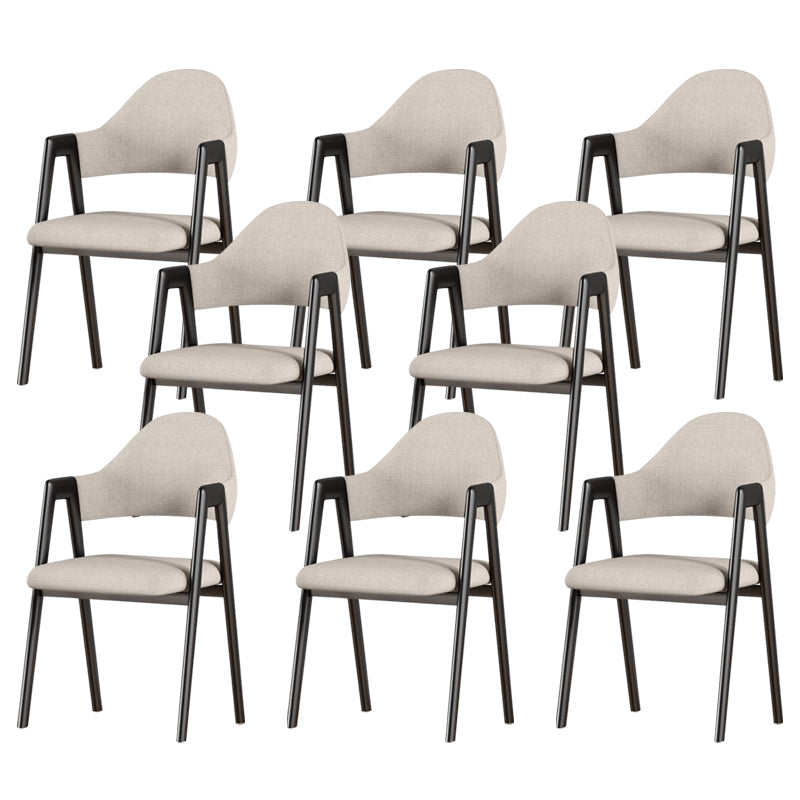 Glam Style Arm Chair 19.3" Wide Open Back Dining Side Chair Set Gray-White 8 Piece Set Clearhalo 'Dining Chairs' 'Dining Tables & Seating' 'dining_chair' 'furn' 'furn_dining_chair' 'Furniture' 'Kitchen & Dining Furniture' 6751488
