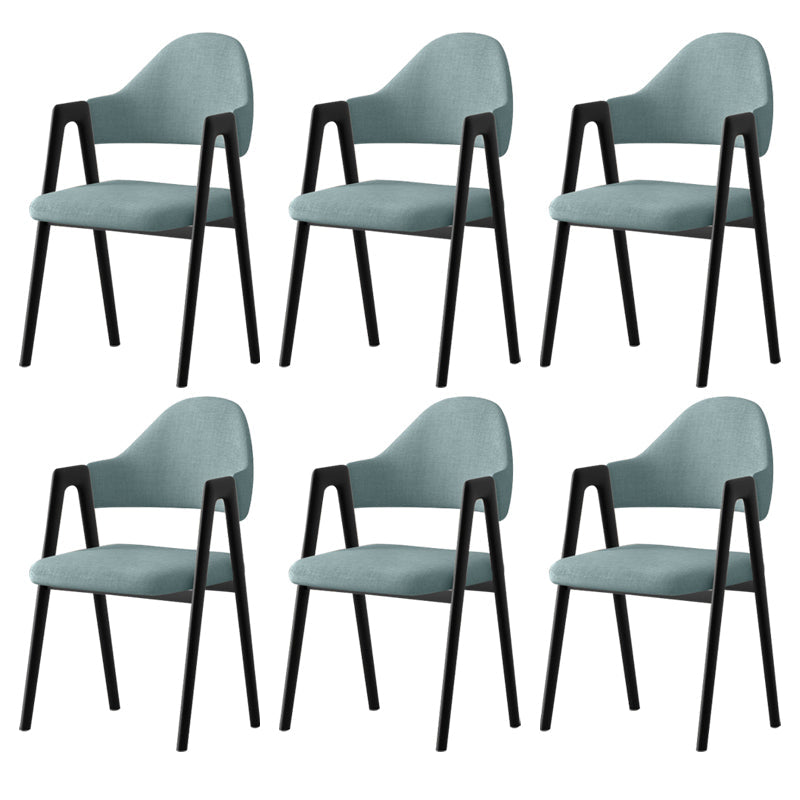 Glam Style Arm Chair 19.3" Wide Open Back Dining Side Chair Set Turquoise 6 Piece Set Clearhalo 'Dining Chairs' 'Dining Tables & Seating' 'dining_chair' 'furn' 'furn_dining_chair' 'Furniture' 'Kitchen & Dining Furniture' 6751492