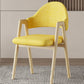 Glam Style Arm Chair 19.3" Wide Open Back Dining Side Chair Set Natural Wood Yellow 1 Piece Clearhalo 'Dining Chairs' 'Dining Tables & Seating' 'dining_chair' 'furn' 'furn_dining_chair' 'Furniture' 'Kitchen & Dining Furniture' 6751494