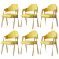 Glam Style Arm Chair 19.3" Wide Open Back Dining Side Chair Set Natural Wood Yellow 6 Piece Set Clearhalo 'Dining Chairs' 'Dining Tables & Seating' 'dining_chair' 'furn' 'furn_dining_chair' 'Furniture' 'Kitchen & Dining Furniture' 6751497