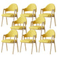 Glam Style Arm Chair 19.3" Wide Open Back Dining Side Chair Set Natural Wood Yellow 8 Piece Set Clearhalo 'Dining Chairs' 'Dining Tables & Seating' 'dining_chair' 'furn' 'furn_dining_chair' 'Furniture' 'Kitchen & Dining Furniture' 6751498