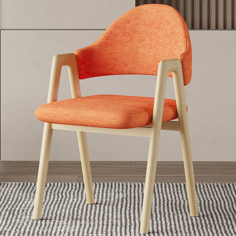 Glam Style Arm Chair 19.3" Wide Open Back Dining Side Chair Set Natural Wood Orange 1 Piece Clearhalo 'Dining Chairs' 'Dining Tables & Seating' 'dining_chair' 'furn' 'furn_dining_chair' 'Furniture' 'Kitchen & Dining Furniture' 6751499