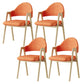 Glam Style Arm Chair 19.3" Wide Open Back Dining Side Chair Set Natural Wood Orange 4 Piece Set Clearhalo 'Dining Chairs' 'Dining Tables & Seating' 'dining_chair' 'furn' 'furn_dining_chair' 'Furniture' 'Kitchen & Dining Furniture' 6751501