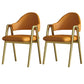 Glam Style Arm Chair 19.3" Wide Open Back Dining Side Chair Set Orange Gold 2 Piece Set Clearhalo 'Dining Chairs' 'Dining Tables & Seating' 'dining_chair' 'furn' 'furn_dining_chair' 'Furniture' 'Kitchen & Dining Furniture' 6751505