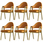 Glam Style Arm Chair 19.3" Wide Open Back Dining Side Chair Set Orange Gold 6 Piece Set Clearhalo 'Dining Chairs' 'Dining Tables & Seating' 'dining_chair' 'furn' 'furn_dining_chair' 'Furniture' 'Kitchen & Dining Furniture' 6751507
