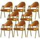 Glam Style Arm Chair 19.3" Wide Open Back Dining Side Chair Set Orange Gold 8 Piece Set Clearhalo 'Dining Chairs' 'Dining Tables & Seating' 'dining_chair' 'furn' 'furn_dining_chair' 'Furniture' 'Kitchen & Dining Furniture' 6751508