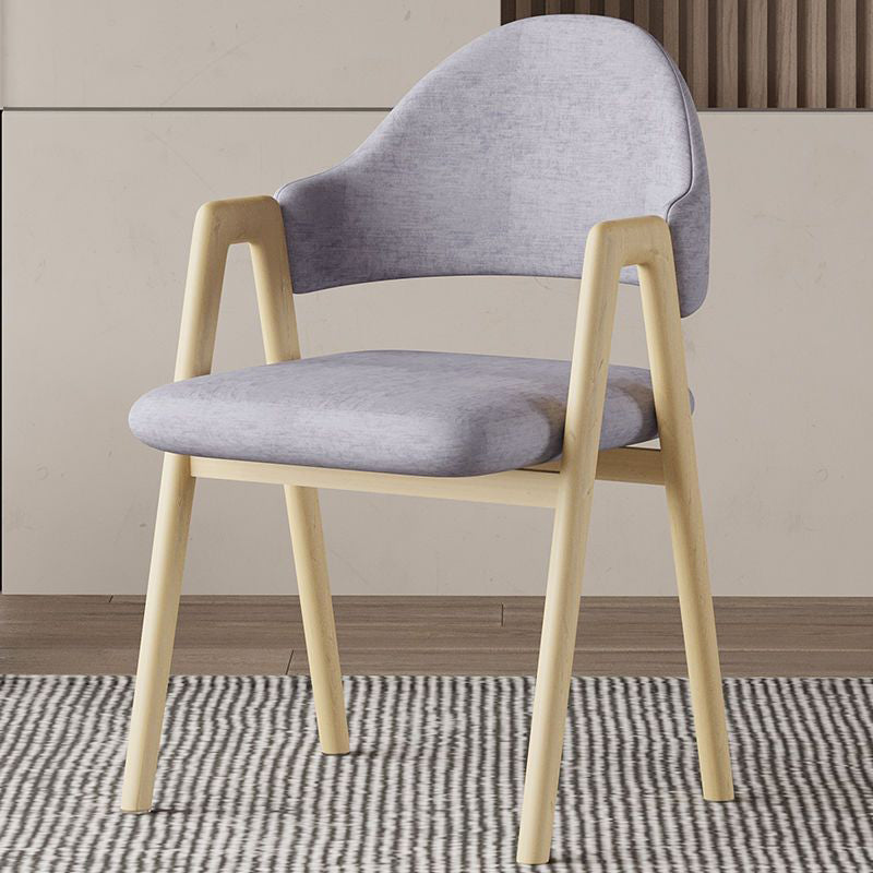 Glam Style Arm Chair 19.3" Wide Open Back Dining Side Chair Set Wood-Light Grey 1 Piece Clearhalo 'Dining Chairs' 'Dining Tables & Seating' 'dining_chair' 'furn' 'furn_dining_chair' 'Furniture' 'Kitchen & Dining Furniture' 6751509