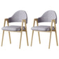 Glam Style Arm Chair 19.3" Wide Open Back Dining Side Chair Set Wood-Light Grey 2 Piece Set Clearhalo 'Dining Chairs' 'Dining Tables & Seating' 'dining_chair' 'furn' 'furn_dining_chair' 'Furniture' 'Kitchen & Dining Furniture' 6751510