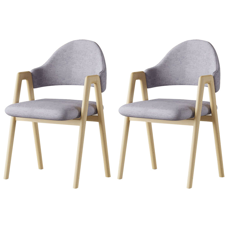 Glam Style Arm Chair 19.3" Wide Open Back Dining Side Chair Set Wood-Light Grey 2 Piece Set Clearhalo 'Dining Chairs' 'Dining Tables & Seating' 'dining_chair' 'furn' 'furn_dining_chair' 'Furniture' 'Kitchen & Dining Furniture' 6751510