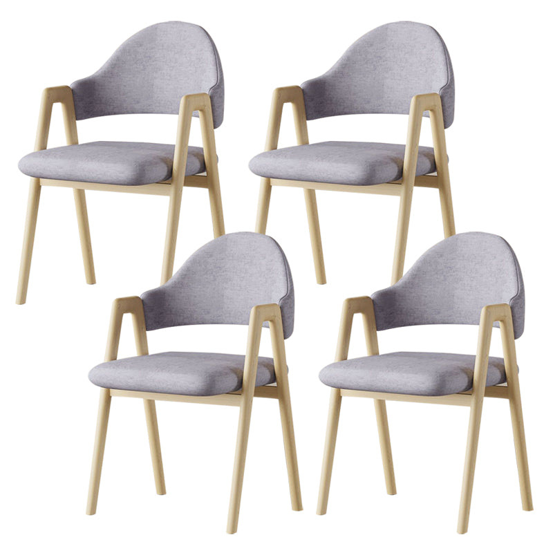 Glam Style Arm Chair 19.3" Wide Open Back Dining Side Chair Set Wood-Light Grey 4 Piece Set Clearhalo 'Dining Chairs' 'Dining Tables & Seating' 'dining_chair' 'furn' 'furn_dining_chair' 'Furniture' 'Kitchen & Dining Furniture' 6751511
