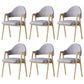 Glam Style Arm Chair 19.3" Wide Open Back Dining Side Chair Set Wood-Light Grey 6 Piece Set Clearhalo 'Dining Chairs' 'Dining Tables & Seating' 'dining_chair' 'furn' 'furn_dining_chair' 'Furniture' 'Kitchen & Dining Furniture' 6751512