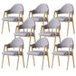 Glam Style Arm Chair 19.3" Wide Open Back Dining Side Chair Set Wood-Light Grey 8 Piece Set Clearhalo 'Dining Chairs' 'Dining Tables & Seating' 'dining_chair' 'furn' 'furn_dining_chair' 'Furniture' 'Kitchen & Dining Furniture' 6751513