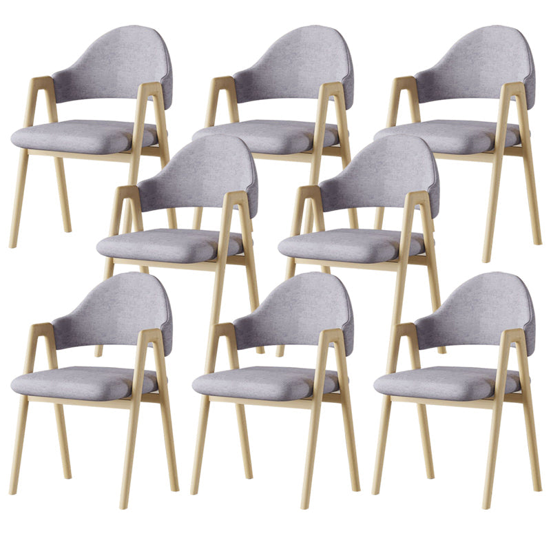 Glam Style Arm Chair 19.3" Wide Open Back Dining Side Chair Set Wood-Light Grey 8 Piece Set Clearhalo 'Dining Chairs' 'Dining Tables & Seating' 'dining_chair' 'furn' 'furn_dining_chair' 'Furniture' 'Kitchen & Dining Furniture' 6751513