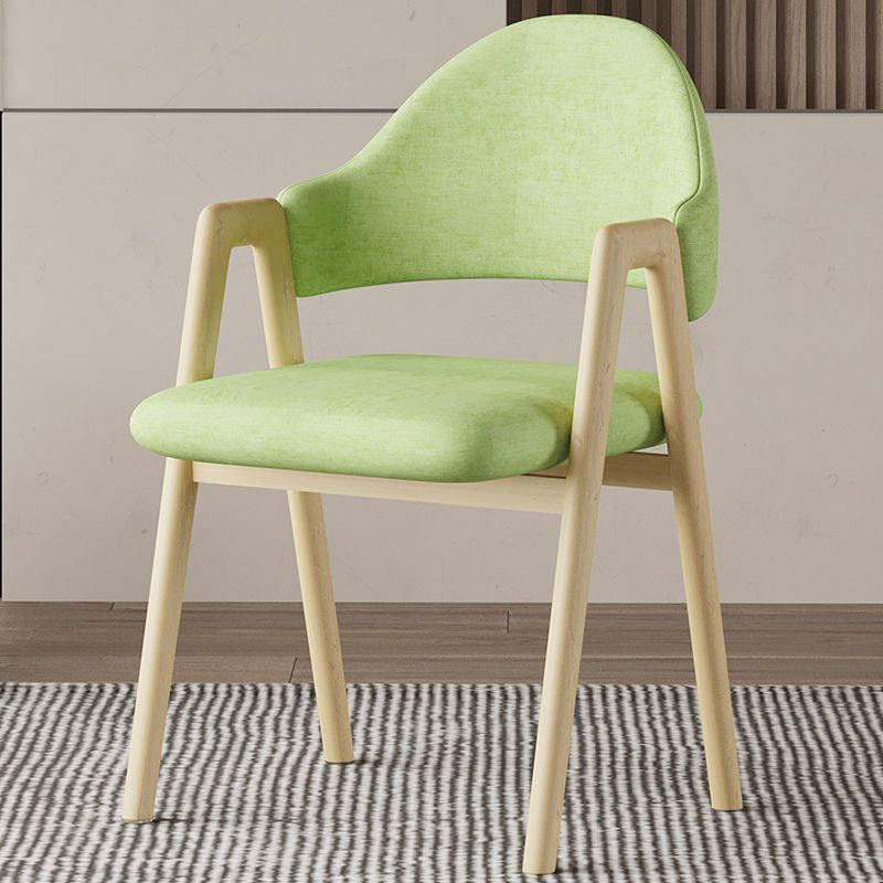Glam Style Arm Chair 19.3" Wide Open Back Dining Side Chair Set Wood-Green 1 Piece Clearhalo 'Dining Chairs' 'Dining Tables & Seating' 'dining_chair' 'furn' 'furn_dining_chair' 'Furniture' 'Kitchen & Dining Furniture' 6751514