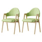 Glam Style Arm Chair 19.3" Wide Open Back Dining Side Chair Set Wood-Green 2 Piece Set Clearhalo 'Dining Chairs' 'Dining Tables & Seating' 'dining_chair' 'furn' 'furn_dining_chair' 'Furniture' 'Kitchen & Dining Furniture' 6751515