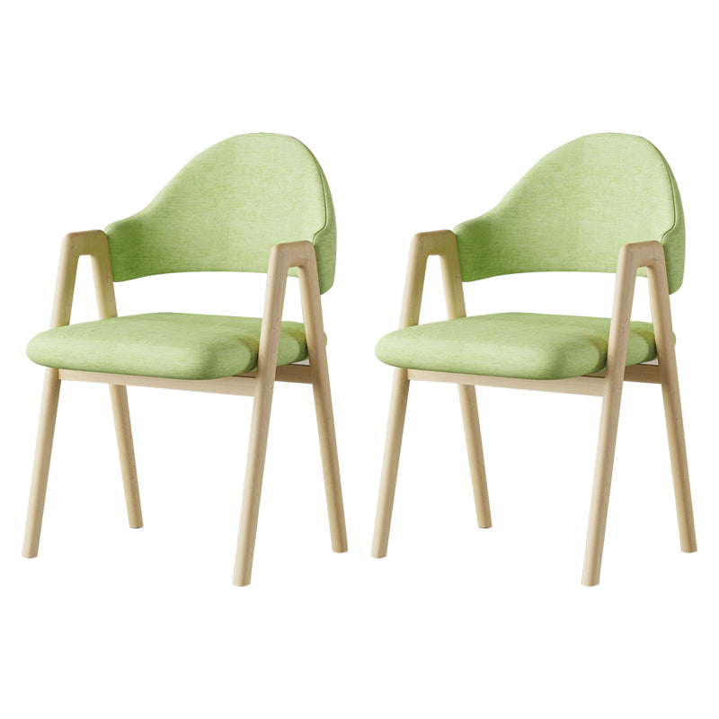 Glam Style Arm Chair 19.3" Wide Open Back Dining Side Chair Set Wood-Green 2 Piece Set Clearhalo 'Dining Chairs' 'Dining Tables & Seating' 'dining_chair' 'furn' 'furn_dining_chair' 'Furniture' 'Kitchen & Dining Furniture' 6751515
