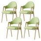 Glam Style Arm Chair 19.3" Wide Open Back Dining Side Chair Set Wood-Green 4 Piece Set Clearhalo 'Dining Chairs' 'Dining Tables & Seating' 'dining_chair' 'furn' 'furn_dining_chair' 'Furniture' 'Kitchen & Dining Furniture' 6751516