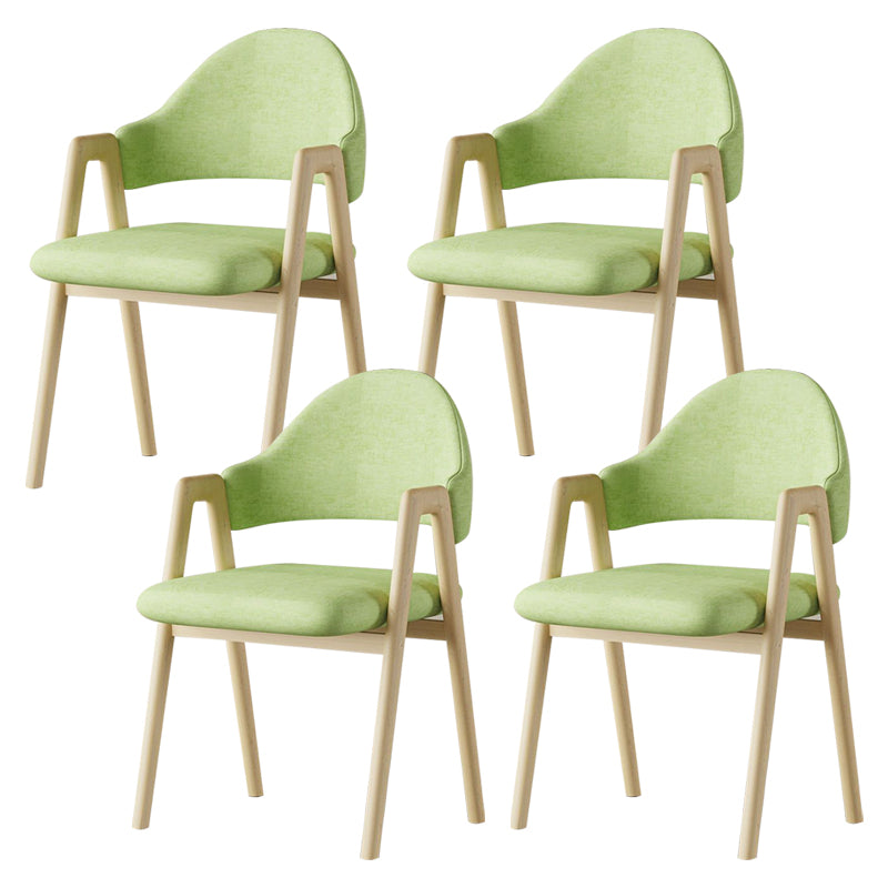 Glam Style Arm Chair 19.3" Wide Open Back Dining Side Chair Set Wood-Green 4 Piece Set Clearhalo 'Dining Chairs' 'Dining Tables & Seating' 'dining_chair' 'furn' 'furn_dining_chair' 'Furniture' 'Kitchen & Dining Furniture' 6751516