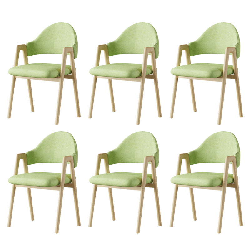 Glam Style Arm Chair 19.3" Wide Open Back Dining Side Chair Set Wood-Green 6 Piece Set Clearhalo 'Dining Chairs' 'Dining Tables & Seating' 'dining_chair' 'furn' 'furn_dining_chair' 'Furniture' 'Kitchen & Dining Furniture' 6751517