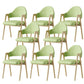 Glam Style Arm Chair 19.3" Wide Open Back Dining Side Chair Set Wood-Green 8 Piece Set Clearhalo 'Dining Chairs' 'Dining Tables & Seating' 'dining_chair' 'furn' 'furn_dining_chair' 'Furniture' 'Kitchen & Dining Furniture' 6751518