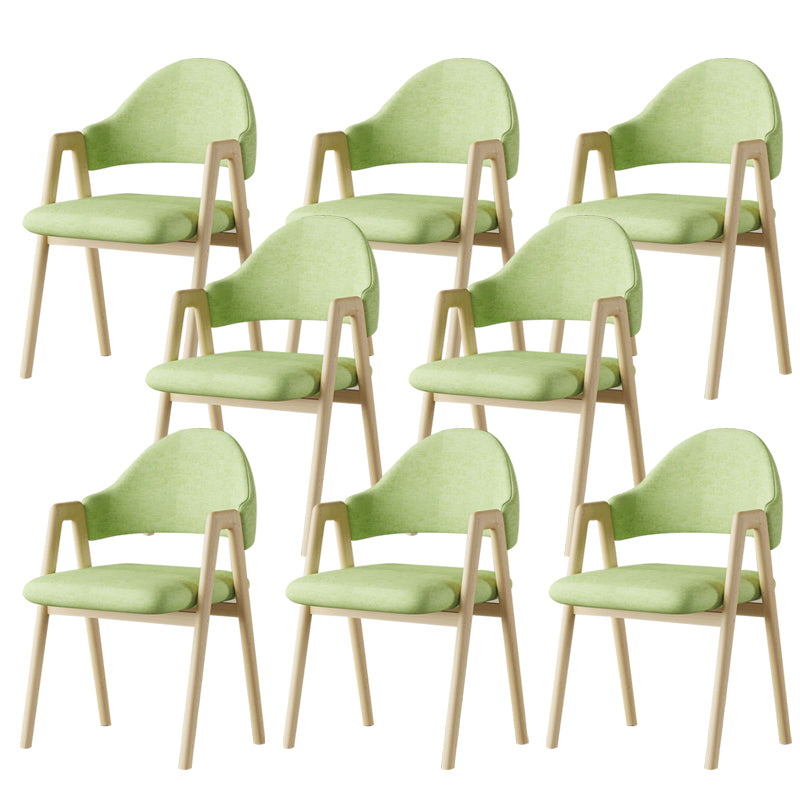Glam Style Arm Chair 19.3" Wide Open Back Dining Side Chair Set Wood-Green 8 Piece Set Clearhalo 'Dining Chairs' 'Dining Tables & Seating' 'dining_chair' 'furn' 'furn_dining_chair' 'Furniture' 'Kitchen & Dining Furniture' 6751518
