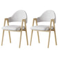 Glam Style Arm Chair 19.3" Wide Open Back Dining Side Chair Set Wood+Beige 2 Piece Set Clearhalo 'Dining Chairs' 'Dining Tables & Seating' 'dining_chair' 'furn' 'furn_dining_chair' 'Furniture' 'Kitchen & Dining Furniture' 6751520