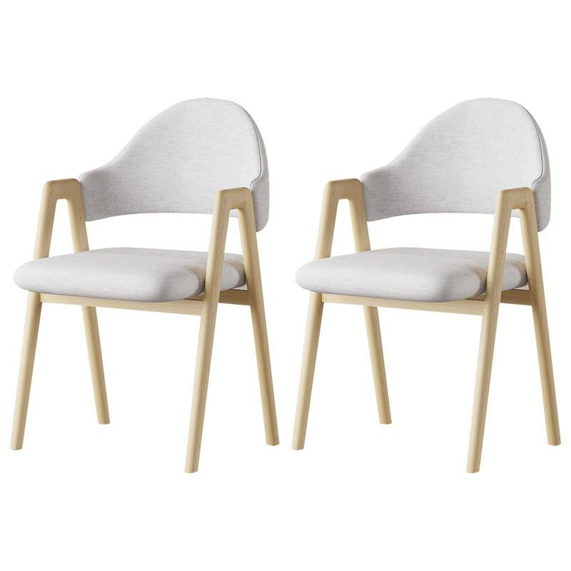 Glam Style Arm Chair 19.3" Wide Open Back Dining Side Chair Set Wood+Beige 2 Piece Set Clearhalo 'Dining Chairs' 'Dining Tables & Seating' 'dining_chair' 'furn' 'furn_dining_chair' 'Furniture' 'Kitchen & Dining Furniture' 6751520